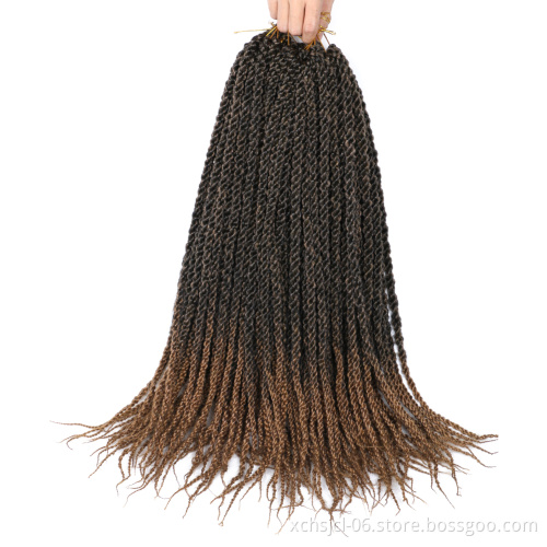 Wholesale Price Cheap 22" Ombre Black Synthetic 3D Split Twist Crochet Braid  for Women